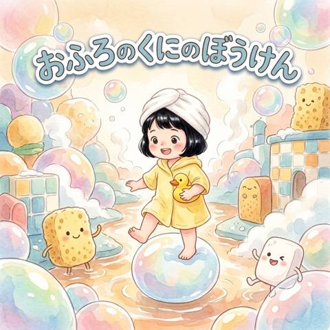 絵本「おふろのくにのぼうけん」の表紙