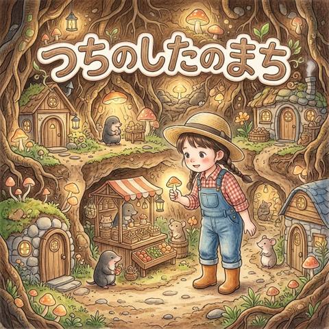 絵本「つちのしたのまち」の表紙