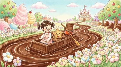 絵本「おかしのくにへ」の挿絵